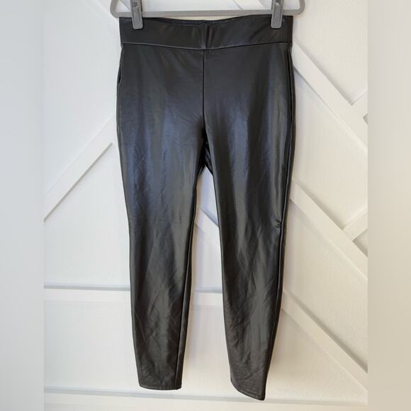 NWT Loft Faux Leather Black Leggings With Back Seam Size Medium - Picture 2 of 12